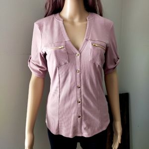 GBG top Rosy Violet Angelica Knit Rib Short